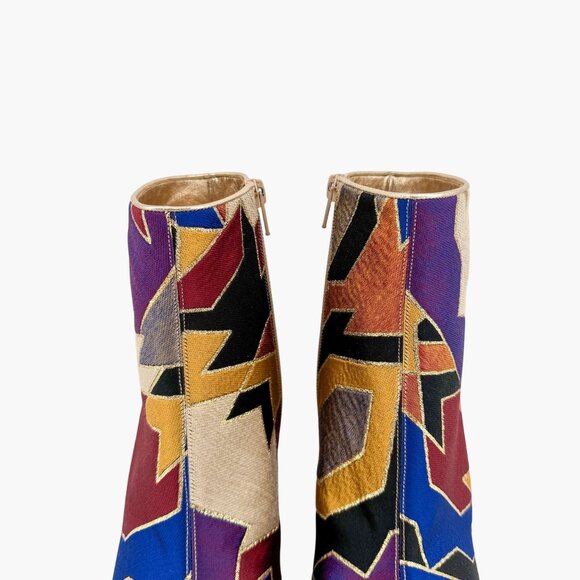 Christian Louboutin Hilconico Ankle Boots Size 40 US 10 Geometric Block Heel - Picture 5 of 14